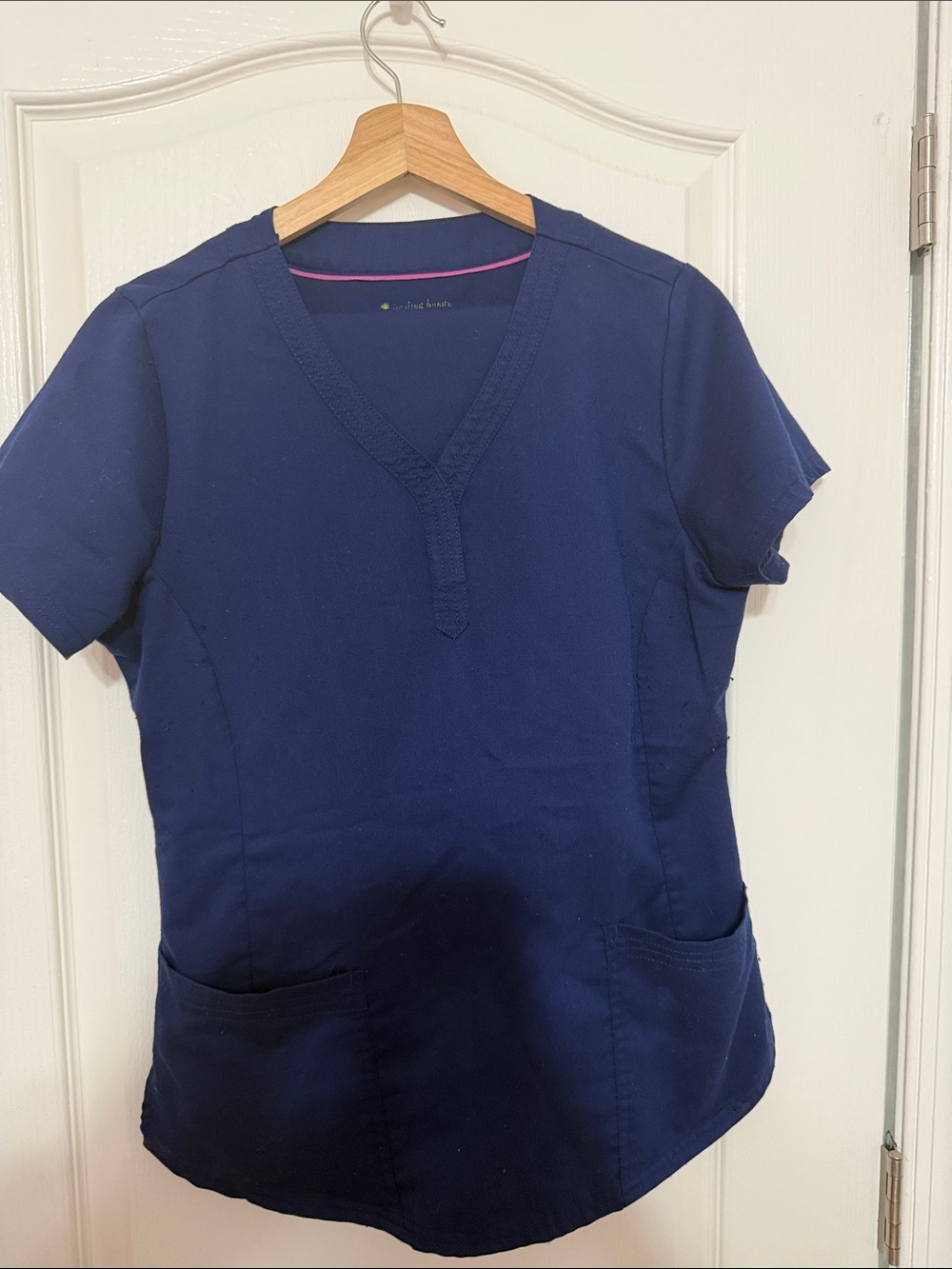 Healing Hands Purple Label Navy V-Neck Women's Scrub Set